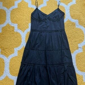 LOFT black tiered sundress - silk and cotton